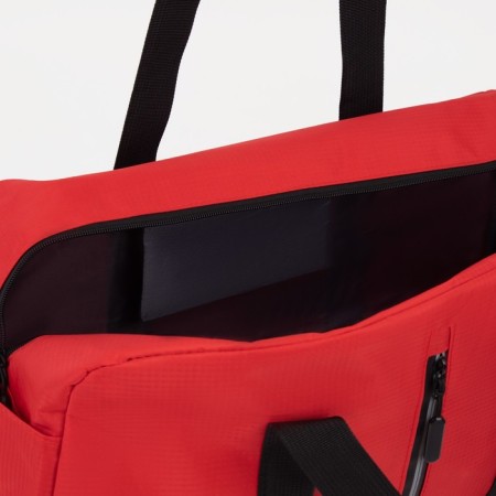 Sports bag with lightning, 2 outer pockets, red color-2