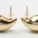 Earrings plastic "drop" curved van, color gold
