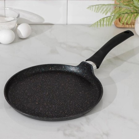 Pancake pan Granit Ultra, D = 24 cm, plastic handle, anti -stick coating, black color