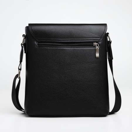 Male bag over the shoulder, Textura, external pocket, black color-1