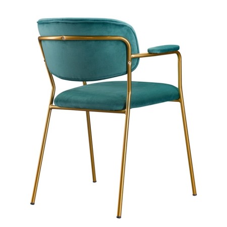 Eirill chair, 530 × 590 × 770 mm, velor, dark green color-12