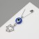 Pin-Galism-Summarian “Fulfillment of desires”, dolphins, 2.2cm, white-blue color in silver