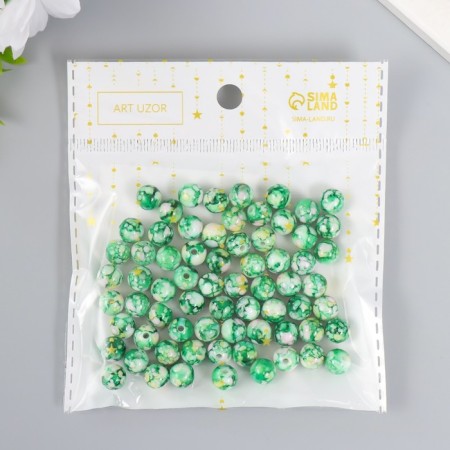 Beads for creativity plastic "Marble. Malachite" d = 0.8 cm set 20 g-3