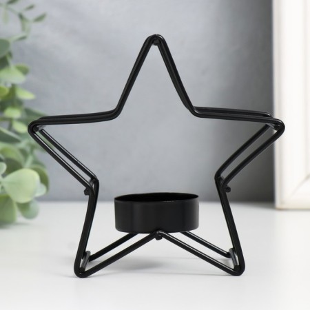 Summary Metal for 1 candle "Star" d-3.8 cm black 12x5x11.8 cm