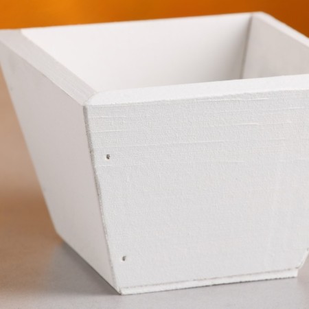 Wooden Kashpo 11 × 11 × 9.5 cm "Raf", white give beautifully-2