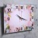 Watching clock, interior "pink flowers", silent, 25 x 35 cm, aa