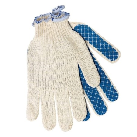 Workers, knitted gloves, with PVC dots, knitting class 10