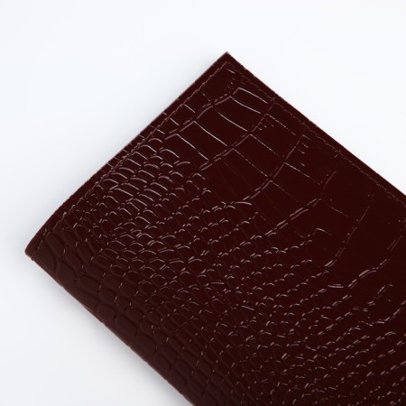 Passport cover, crocodile, burgundy color-2