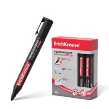 Permanent marker 0.8-2.2 mm Erich Krause P-400 is black, alcohol-based ink is light-resistant, waterproof without xylol