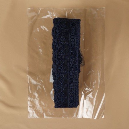 Lace on a grid, 45 mm × 11 ± 1 m, dark blue color-2