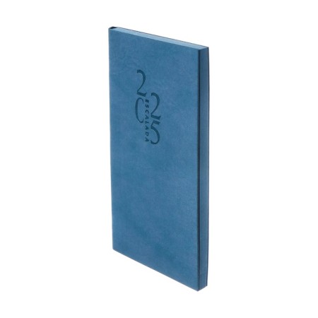 The weekly dated 2025, 80x165 mm, 64 sheets of Escalada, soft leather cover, pancake embossing, block 70 g/m², blue-1