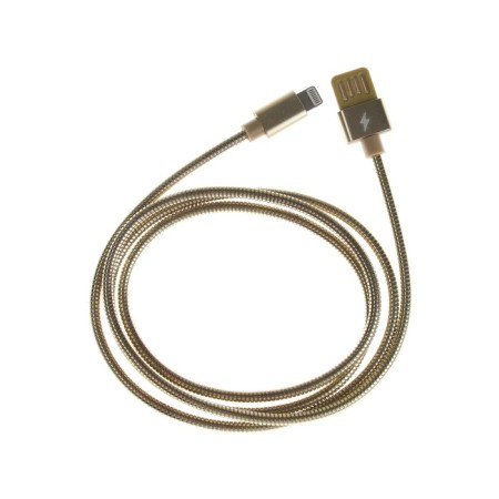 Lightning cable - usb, 2.1 a, metal braid, 1 meter, golden-2