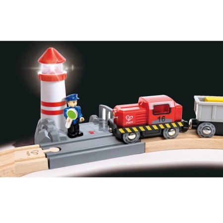 Game set Hape "Railway Cargo Delivery in the port"-4