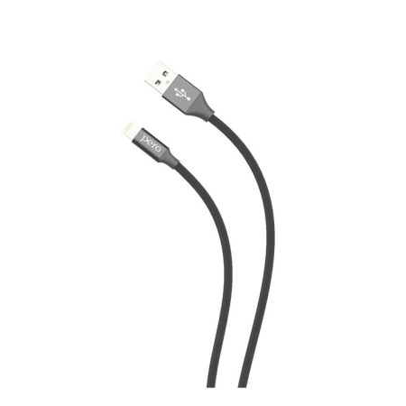 PERO DC -02, Lightning cable - USB, 2.4 A, 1 m, fabric braid, black-2