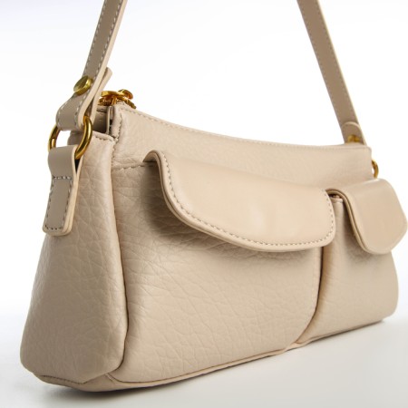 Female bag Textura, average size, beige color-3