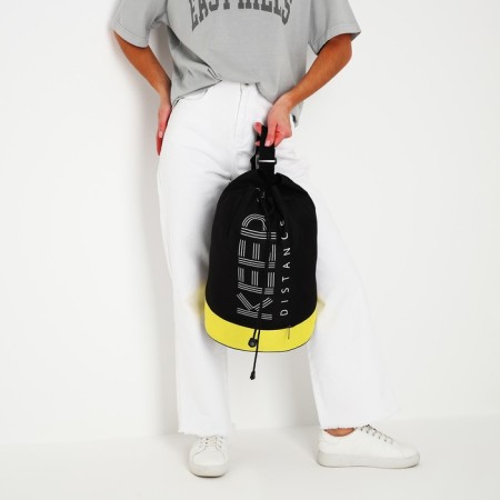 Backpack School Youth Torba, department on the screed with a lace, black/yellow color-6