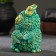 Figure "Owl with a bow" turquoise with gilding, 7x9x7cm