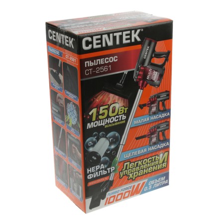 Vacuum cleaner Centek CT-2561, vertical, 1000/150 W, 0.5 l, black and red-8