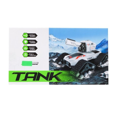 Tank radio -controlled tank shoots water, smoke effect, white color-7