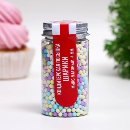 Sprinking confectionery "Mix Balls", 4 mm, matte, 50 g-1