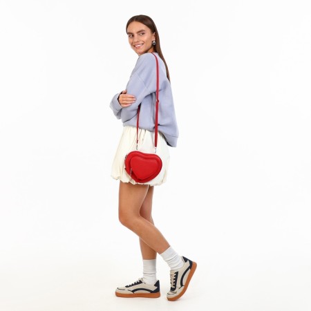 Bag Women's Cross-Bodi with a zipper, red color-11