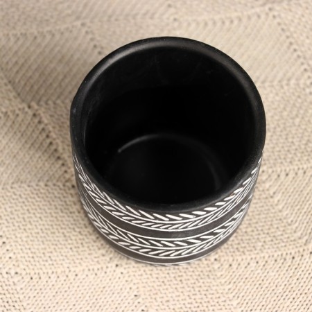 Kashpo "Patterns" black, 8x8.5cm-2