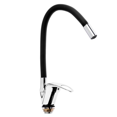 Kitchen mixer Zein Z2111, single -leaf, flexible surge, cartridge 40 mm, black/chromium-4