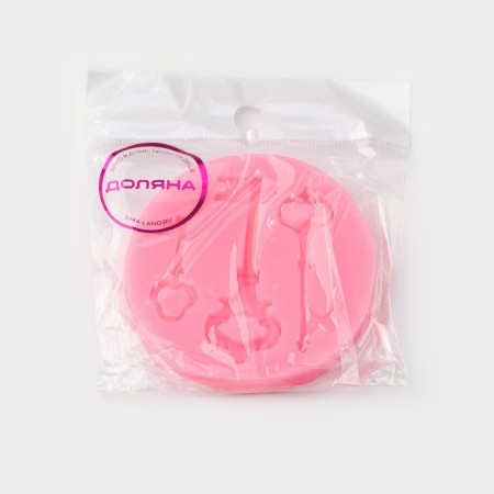 Mold Dolyana "Three Keys", Silicon, 6.5 × 1 cm, Mix color-4