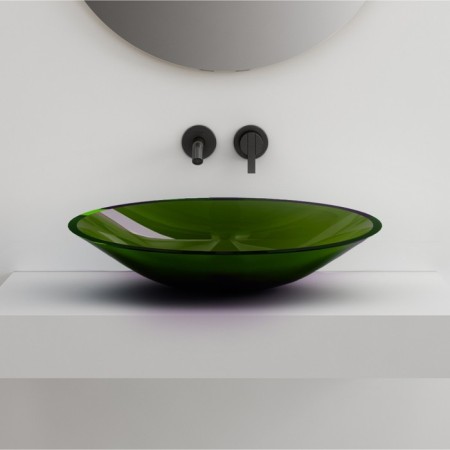 ABBER KRISTALL AT2812EMEMERALD sink, overhead, 535x425x150 mm, green