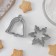 A set of forms for cutting the cookies of the share "bell, snowflake", 6 objects, silver color