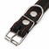 Leather collar on synthetic winterizer, decorated, 55 x 2.5 cm, Osh 35-45 cm, black