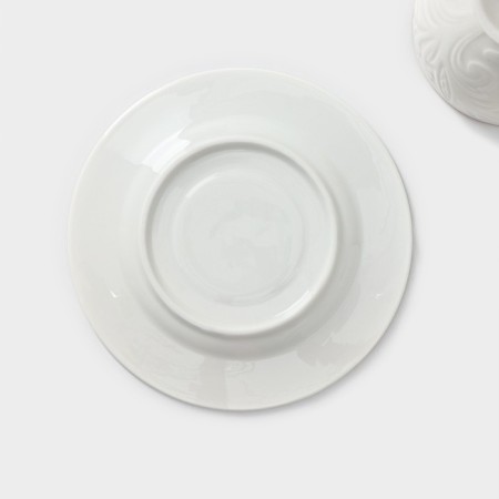 Rose porcelain service, 12 items: 6 mugs 220 ml, 6 saucers d = 15 cm, white color-6