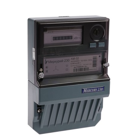 Mercury meter 230 AM-02, 3F, 10-100 A, 1st accuracy class, single-tariff