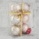 Set of balls plastic D-8 cm, 6 pcs "Pearl Orion" pink and gold