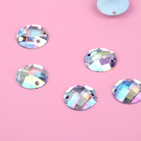 Rhinestones are sewing "circle", with holography, d = 12 mm, 20 pcs-2
