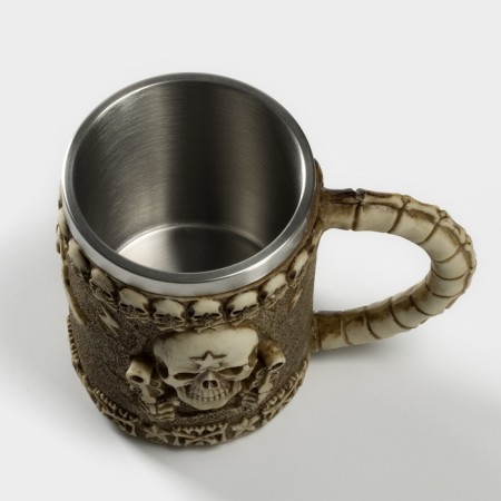 Stainless steel mug "Skull. Halloween ", 400 ml, beige color-3