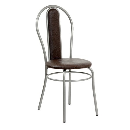 The chair "Elegy is soft", silver metallic/chocolate reptile