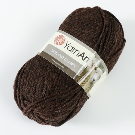 Gingerbread "Shetland Chunky" 50% acrylic, 50% wool 150m/100g (619 chocolate)-1