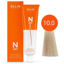 Cream-color hair Permanent Ollin Professional N-Joy, tone 10/0, light blond, 100 ml