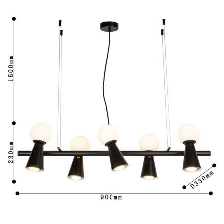 Suspension chandelier Gnomes 330 mm, G9LED+GU10 38W-2