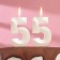 Candle in the cake jubilee "line" (set 2 in 1), number 55, pearl, 6.5 cm