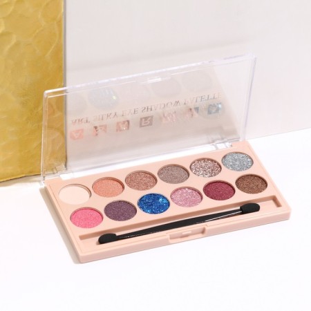 Palette of eyelid shadows with shimmer 12 colors-6