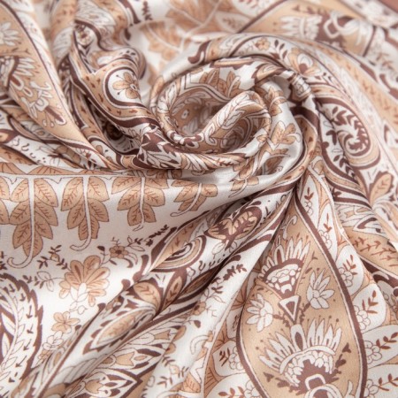 Textile scarf, beige color, size 58x58-3