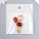 Decor for creativity Metal "Medallion octagonal" Rubin crystal rhinestones 2x1.5 cm