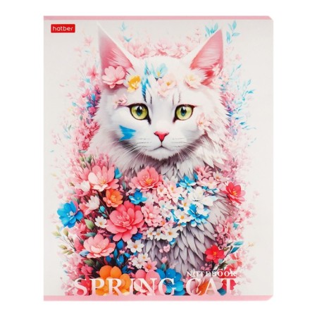 Notebook 48l CL Spring Cat, regional charts, rounded carriers, bl 65g/m2, mix-3