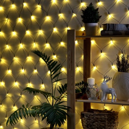 Garland "Network" 2 × 2 m, IP20, dark thread, 224 LED, warm white glow, 8 modes, 220 V