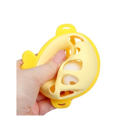 Silicone teether for teeth with a rattle of “fish”, in the case, yellow color, crumb I-7
