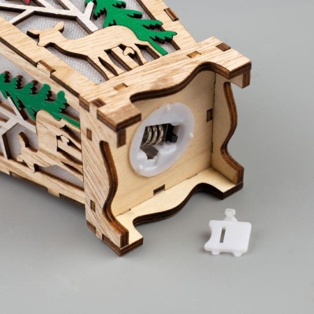 Christmas tree toy "Lantern with a deer", from batteries, a glow of warm white-4