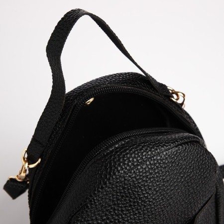 Women's backpack of artificial leather with lightning, 1 pocket, black color-3