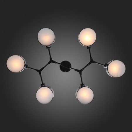 Ceiling EVOLUCE lamp. Sle183402-06. Gemento. 6x60 W, E14, 73x95.5x32 cm, black color-10